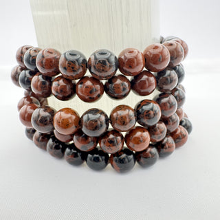 Detail view of Mahogany Obsidian Bracelet 8mm Jewelry - Bracelet at Mind's Eye Mystics