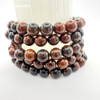 Detail view of Mahogany Obsidian Bracelet 8mm Jewelry - Bracelet at Mind's Eye Mystics