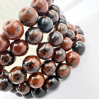 Detail view of Mahogany Obsidian Bracelet 8mm Jewelry - Bracelet at Mind's Eye Mystics