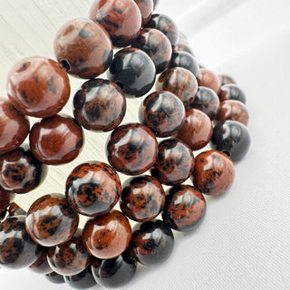 Detail view of Mahogany Obsidian Bracelet 8mm Jewelry - Bracelet at Mind's Eye Mystics