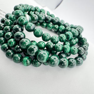 Detail view of Malachite Bracelet 8mm Jewelry - Bracelet at Mind's Eye Mystics