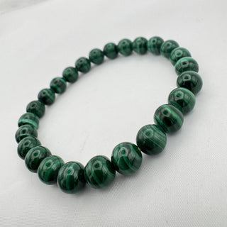 Detail view of Malachite Bracelet 8mm Jewelry - Bracelet at Mind's Eye Mystics