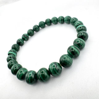 Detail view of Malachite Bracelet 8mm Jewelry - Bracelet at Mind's Eye Mystics