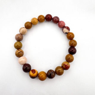 Detail view of Mookaite Jasper Bracelet 8mm Jewelry - Bracelet at Mind's Eye Mystics