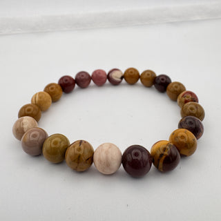 Detail view of Mookaite Jasper Bracelet 8mm Jewelry - Bracelet at Mind's Eye Mystics