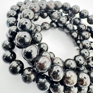 Detail view of Nuummite bracelet 8mm Jewelry - Bracelet at Mind's Eye Mystics
