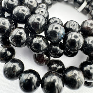 Detail view of Nuummite bracelet 8mm Jewelry - Bracelet at Mind's Eye Mystics