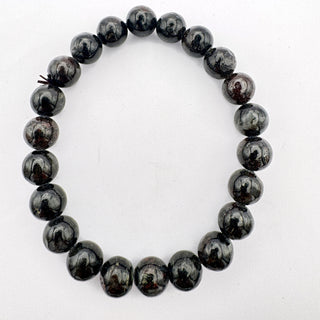 Detail view of Nuummite bracelet 8mm Jewelry - Bracelet at Mind's Eye Mystics