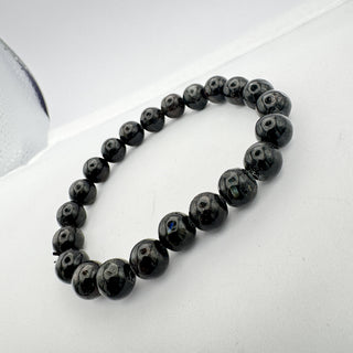 Detail view of Nuummite bracelet 8mm Jewelry - Bracelet at Mind's Eye Mystics