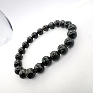 Detail view of Nuummite bracelet 8mm Jewelry - Bracelet at Mind's Eye Mystics