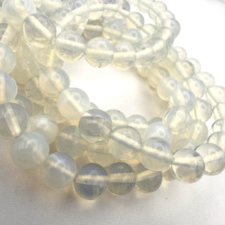 Detail view of Opalite Bracelet 8mm Jewelry - Bracelet at Mind's Eye Mystics