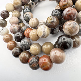 Detail view of Petrified Wood 8mm Bracelet Jewelry - Bracelet at Mind's Eye Mystics