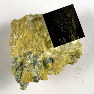 Detail view of Pyrite Cube in Matrix Crystal - Solar Plexus Chakra - Rough at Mind's Eye Mystics