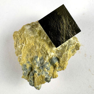 Detail view of Pyrite Cube in Matrix Crystal - Solar Plexus Chakra - Rough at Mind's Eye Mystics