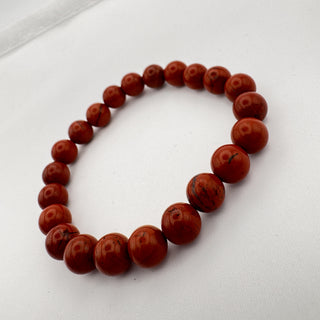 Detail view of Red Jasper Bracelet 8mm Jewelry - Bracelet at Mind's Eye Mystics