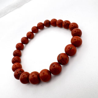 Detail view of Red Jasper Bracelet 8mm Jewelry - Bracelet at Mind's Eye Mystics