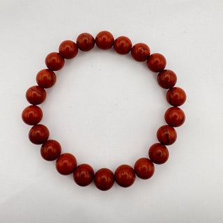 Detail view of Red Jasper Bracelet 8mm Jewelry - Bracelet at Mind's Eye Mystics