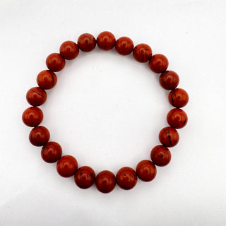 Detail view of Red Jasper Bracelet 8mm Jewelry - Bracelet at Mind's Eye Mystics