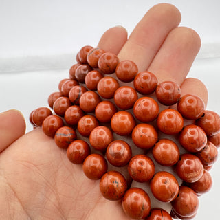 Detail view of Red Jasper Bracelet 8mm Jewelry - Bracelet at Mind's Eye Mystics