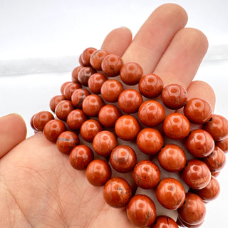 Detail view of Red Jasper Bracelet 8mm Jewelry - Bracelet at Mind's Eye Mystics