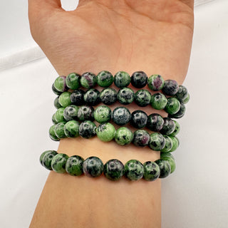 Ruby Zoisite Bracelet 8mm Jewelry - Bracelet at Mind's Eye Mystics