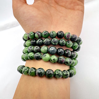 Ruby Zoisite Bracelet 8mm Jewelry - Bracelet at Mind's Eye Mystics
