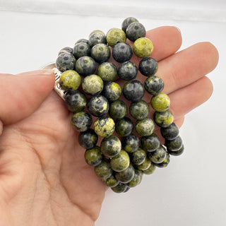 Detail view of Serpentine Magnetite Bracelet 8mm Jewelry - Bracelet at Mind's Eye Mystics