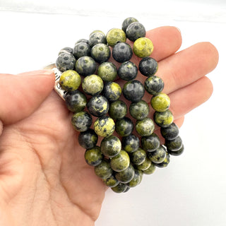 Detail view of Serpentine Magnetite Bracelet 8mm Jewelry - Bracelet at Mind's Eye Mystics