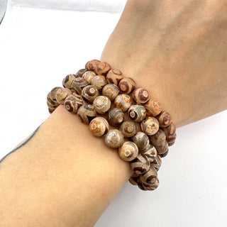 Tibetan Agate Bracelet 8mm Jewelry - Bracelet at Mind's Eye Mystics