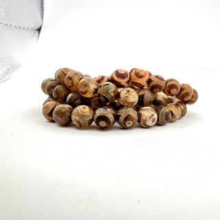 Detail view of Tibetan Agate Bracelet 8mm Jewelry - Bracelet at Mind's Eye Mystics