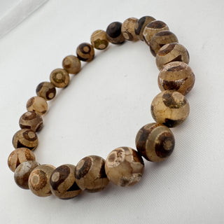 Detail view of Tibetan Agate Bracelet 8mm Jewelry - Bracelet at Mind's Eye Mystics