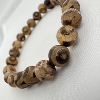 Detail view of Tibetan Agate Bracelet 8mm Jewelry - Bracelet at Mind's Eye Mystics