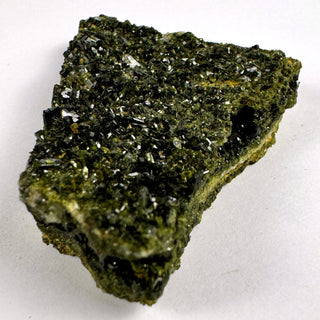 Detail view of Epidote on Quartz Cluster - Piece / The Veil Crystal - Show Piece at Mind's Eye Mystics