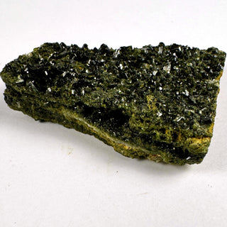 Detail view of Epidote on Quartz Cluster - Piece / The Veil Crystal - Show Piece at Mind's Eye Mystics