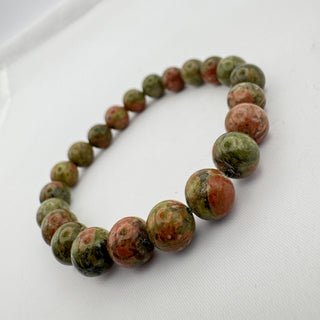 Detail view of Unakite Bracelet 8mm Jewelry - Bracelet at Mind's Eye Mystics