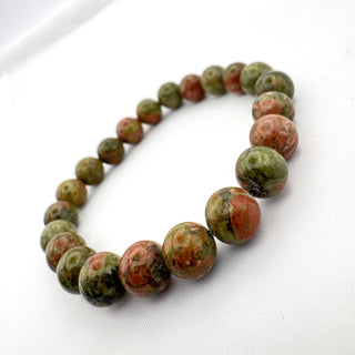 Detail view of Unakite Bracelet 8mm Jewelry - Bracelet at Mind's Eye Mystics