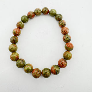 Detail view of Unakite Bracelet 8mm Jewelry - Bracelet at Mind's Eye Mystics