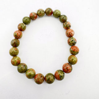 Detail view of Unakite Bracelet 8mm Jewelry - Bracelet at Mind's Eye Mystics