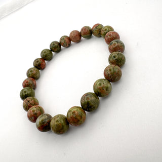 Detail view of Unakite Bracelet 8mm Jewelry - Bracelet at Mind's Eye Mystics