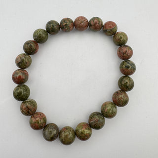 Detail view of Unakite Bracelet 8mm Jewelry - Bracelet at Mind's Eye Mystics