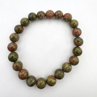 Detail view of Unakite Bracelet 8mm Jewelry - Bracelet at Mind's Eye Mystics