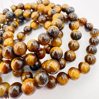 Detail view of Yellow Tiger Eye Bead Bracelet 8mm Jewelry - Bracelet at Mind's Eye Mystics
